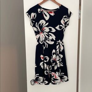Floral Navy and White Dress
